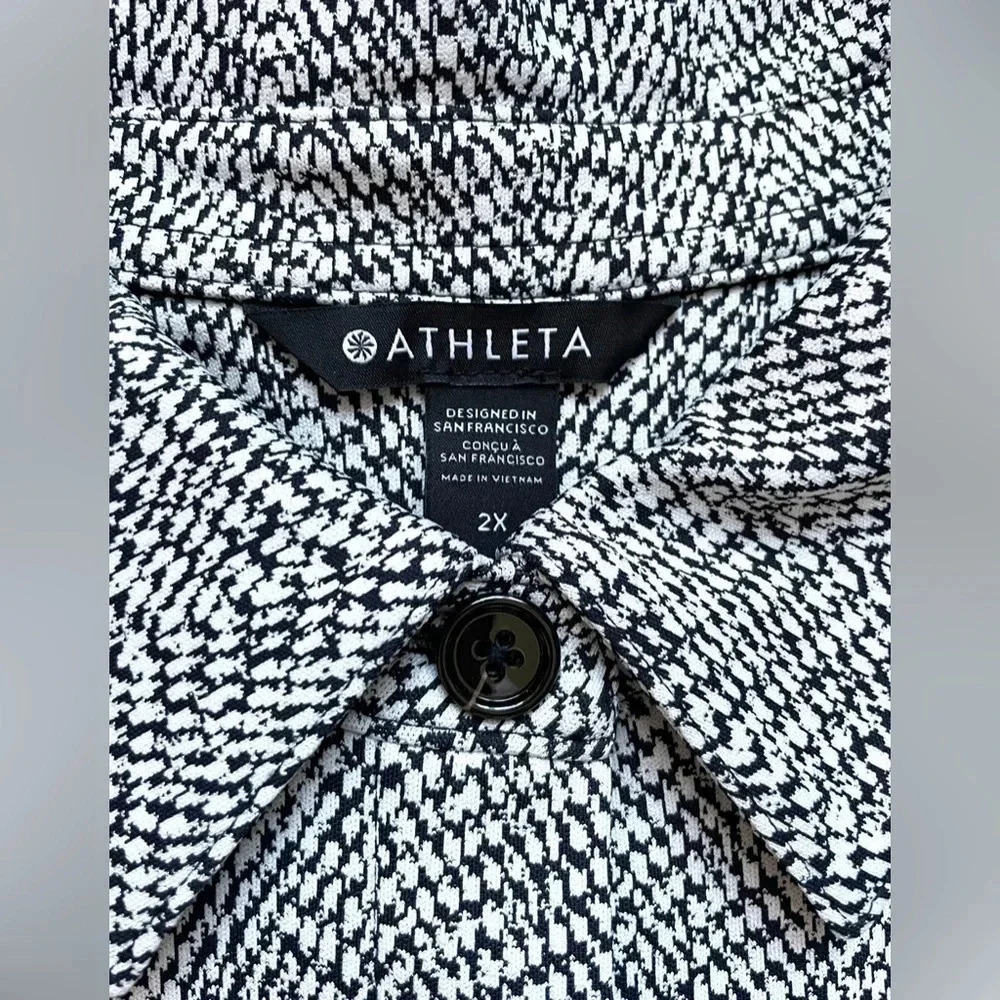 Athleta Textured Plus Size Button Front Shirt Jac… - image 5